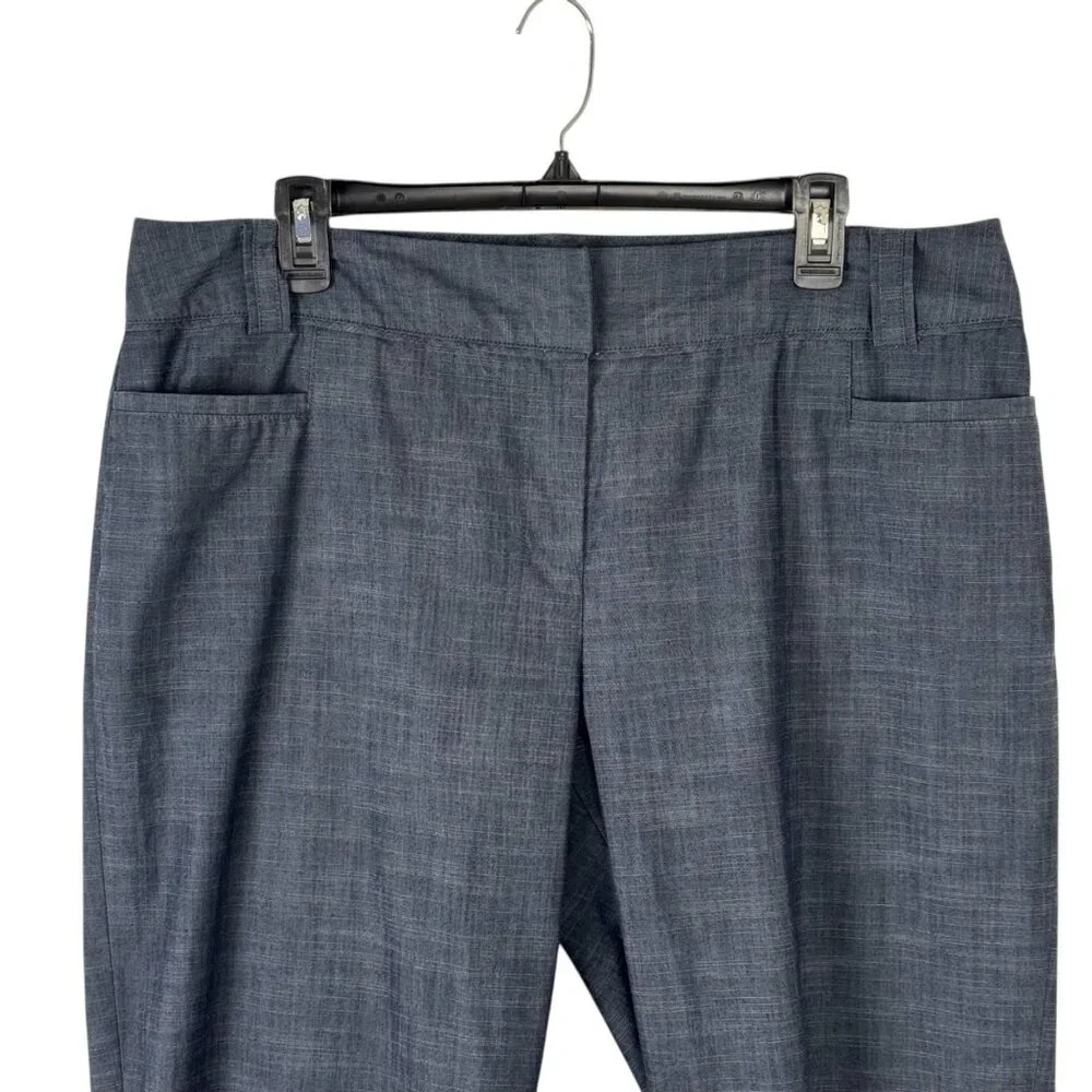 Apt. 9 Maxwell Chambray Blue Cropped Dress Slacks Pants Women's Size 16 EUC